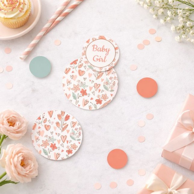Confeti Floral Heart Baby Girl Table (Subido por el creador)