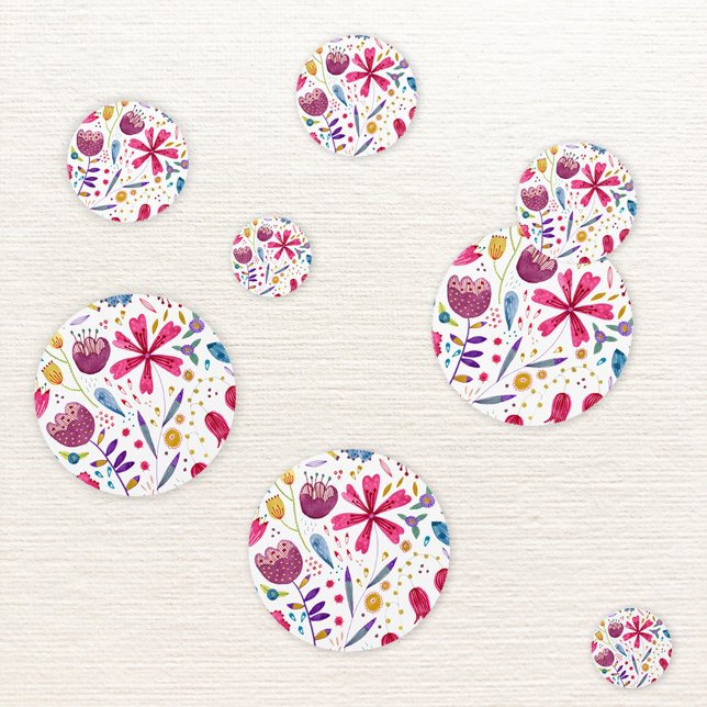 Confeti Floral Watercolor Boho (Modern watercolor floral confetti)