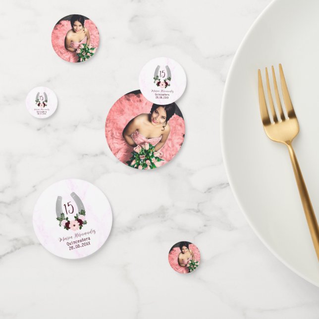 Confeti Floral Western Horseshoe Quinceanera (Grupo)