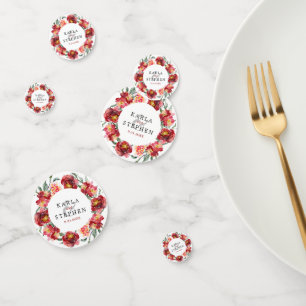 Confeti Flores de color rojo oscuro