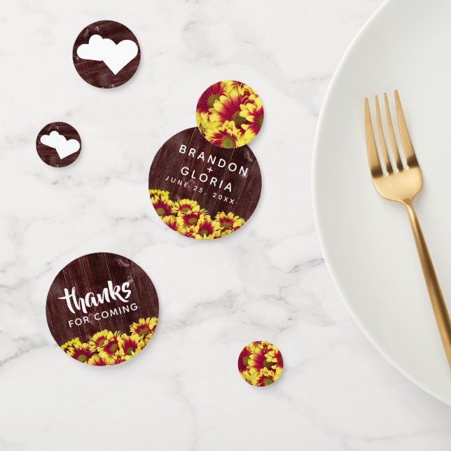 Confeti Flores de otoño rusticas en Boda de vallas (Grupo)