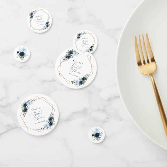 Confeti Flores marinas, flores azules, boho, ducha de novi (Grupo)