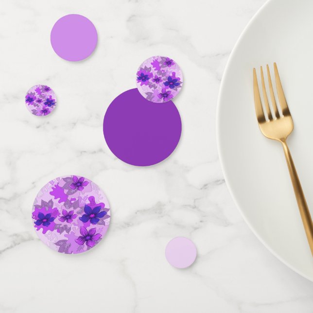 Confeti Flores moradas de bonito (Grupo)