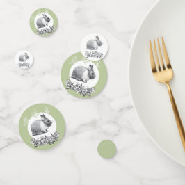 Confeti Fluffy el conejo. Dibujo a lápiz.