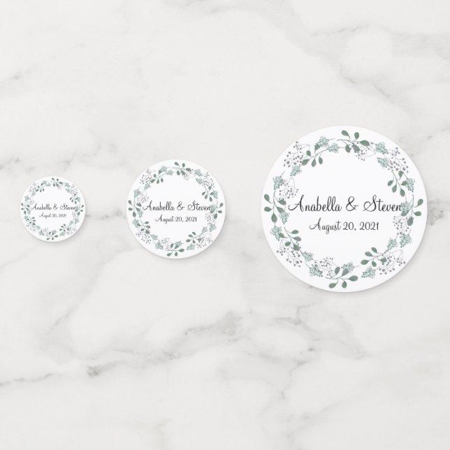 Confeti Foliage de boda deja la guirnalda botánica (Reversos)