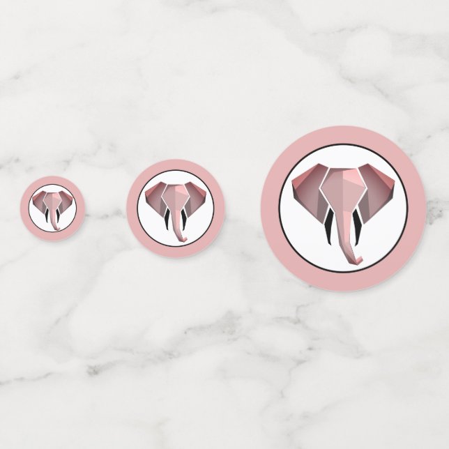 Confeti Formas simples Geometría Cabeza elefante (Anversos)