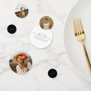 Confeti Foto de arte de la línea de cierre de graduación m