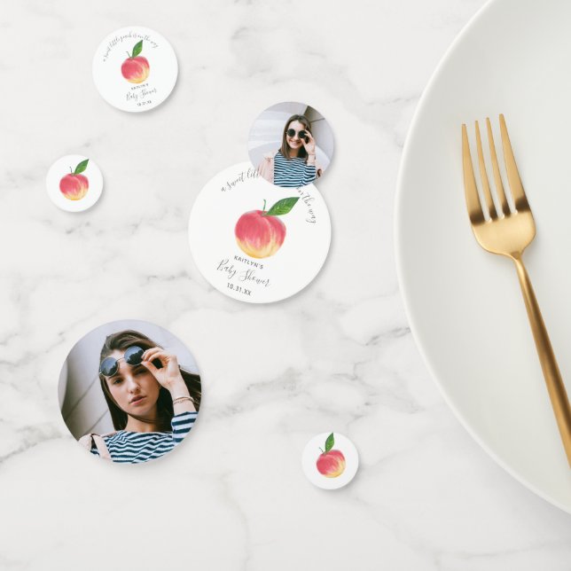 Confeti Foto de Baby Shower Sweet Little Peach (Grupo)