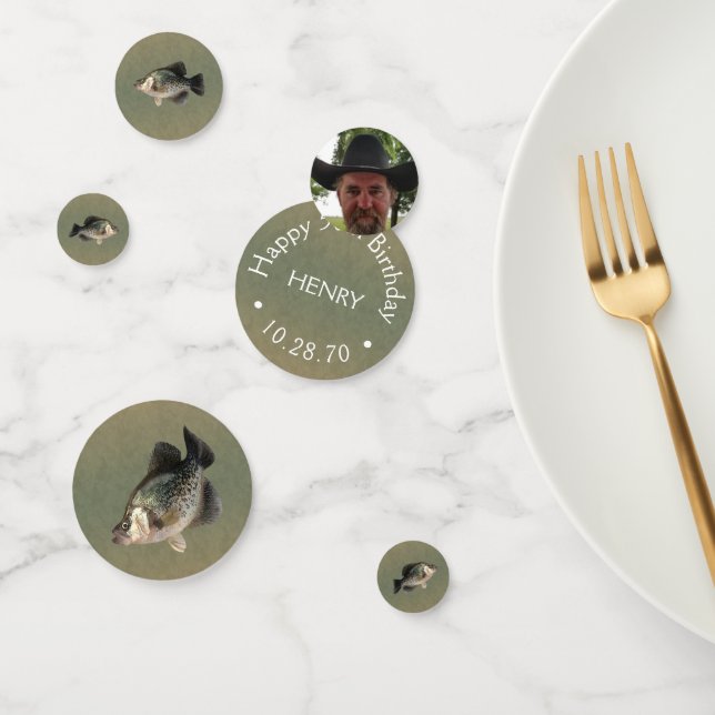 Confeti Foto de Crappie Birthday Personalizado (Grupo)