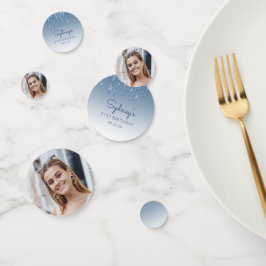 Confeti Foto de goteo de Purpurina azul Glam 21º cumpleaño