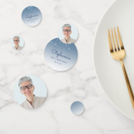 Confeti Foto de goteo de Purpurina azul Glam 50 cumpleaños