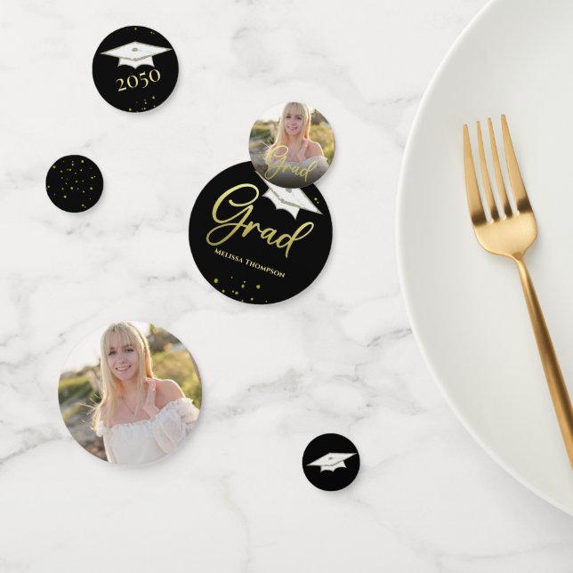 Confeti Foto de graduación de tipografía de grado simple (Grupo)