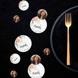 Confeti Foto de la flor de oro de la fiesta de cumpleaños