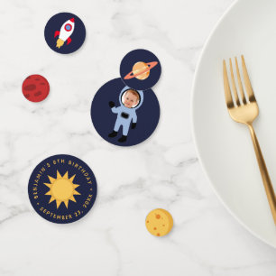 Confeti Foto de niño astronauta Cumpleaños Espacio exterio
