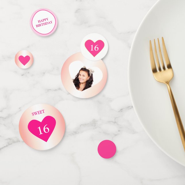 Confeti Foto de personalizable 16º cumpleaños (Grupo)