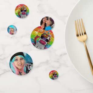 Confeti Foto de Unicornio de Purpurina Colorido con Destel