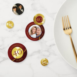 Confeti Foto del 40° aniversario del Boda Personalizado Ru