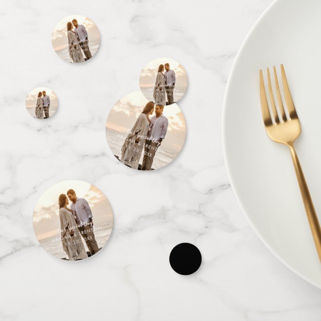 Confeti Foto del día de la boda personalizada (Grupo)