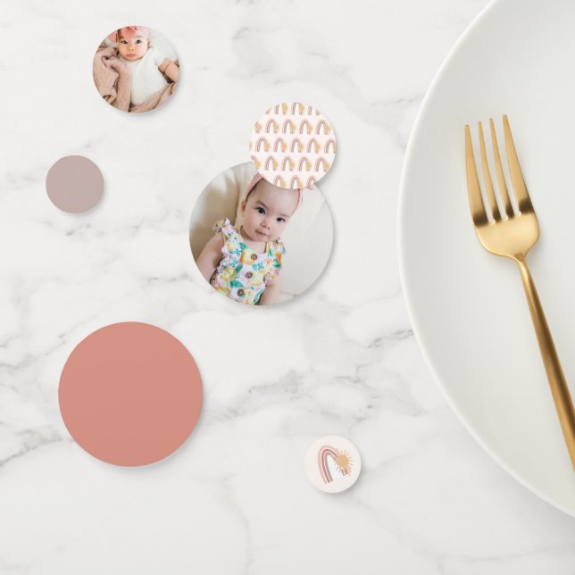 Confeti Foto del Personalizado del arcoiris del Boho (Grupo)