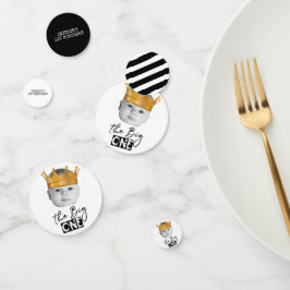 Confeti Foto moderna Primeros cumpleaños de blanco negro