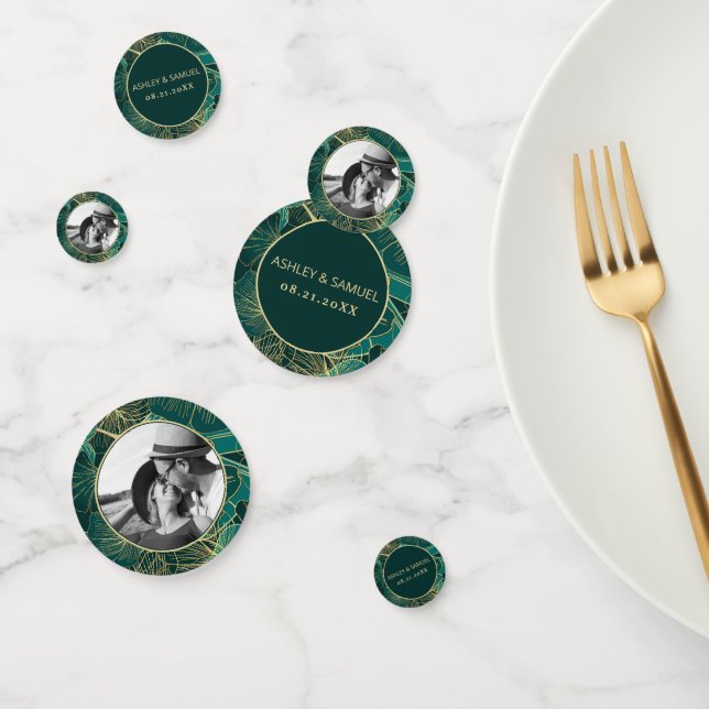 Confeti Foto personalizado Hojas de Oro (Grupo)