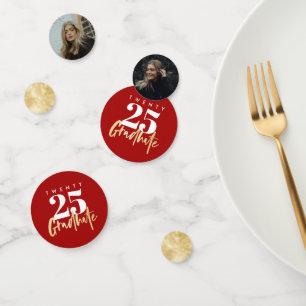 Confeti Fotografía moderna de caligrafía de oro, graduació