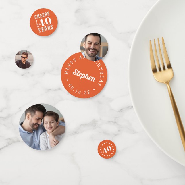 Confeti Fotos múltiples de cumpleaños (Grupo)