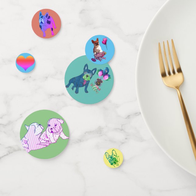 Confeti Französische Bulldogge Cartoon French Bulldog (Grupo)