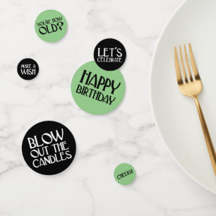 Confeti Frases de cumpleaños de Sage Art Deco
