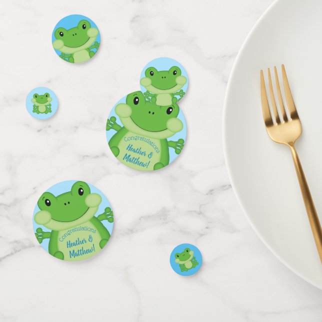 Confeti Frog Baby Shower Blue (Grupo)