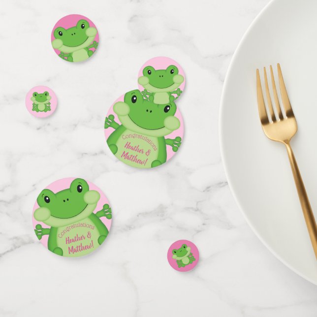 Confeti Frog Baby Shower Pink (Grupo)
