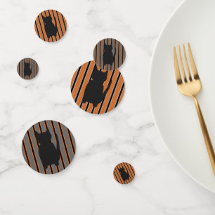 Confeti Fun and Fancy Halloween Gatos de silueta negra