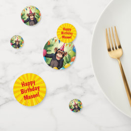 Confeti Fun Chimpanzee Kid's Wild Jungle Monkey Birthday