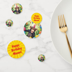 Confeti Fun Chimpanzee Kid's Wild Jungle Monkey Birthday