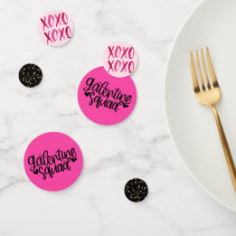 Confeti Galentine's Day XOXO Oro negro rosado