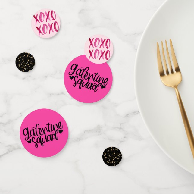 Confeti Galentine's Day XOXO Oro negro rosado (Grupo)