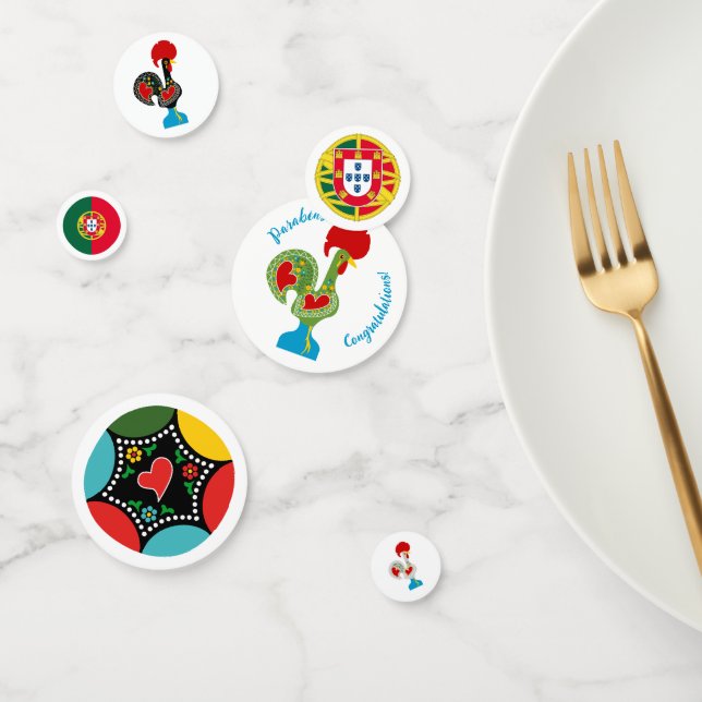 Confeti Gallo de la suerte de Portugal (Grupo)