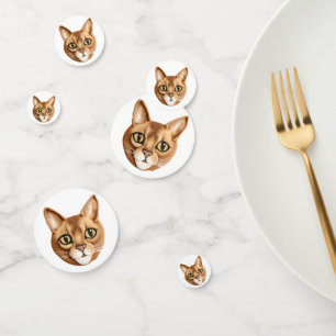 Confeti Gato Abisinio Inspirado en 3D