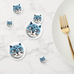 Confeti Gato Azul Oriental 3D Inspirado