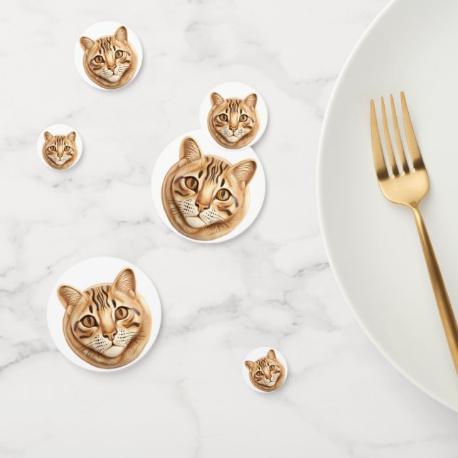 Confeti Gato Bengal 3D Inspirado (Grupo)