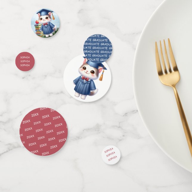 Confeti Gato de Chica de Graduación de Kindergarten (Grupo)