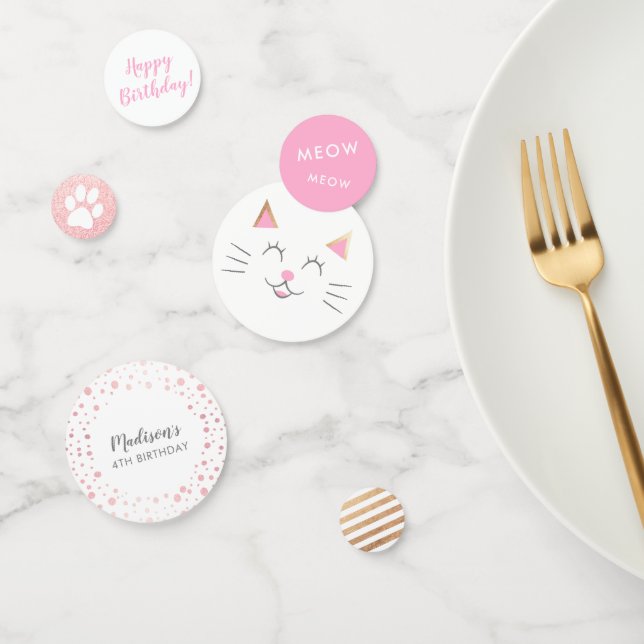 Confeti Gato Kitty Chicas de oro rosado Cumpleaños Confett (Grupo)