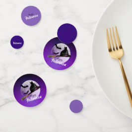 Confeti Gato negro de Halloween en la habitación Luna llen