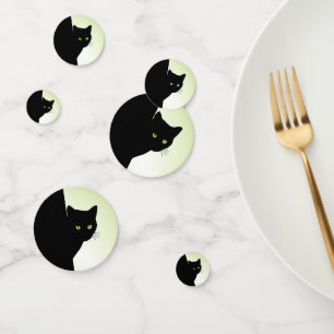 Confeti Gato negro de ojos verdes