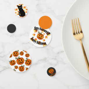 Confeti Gato negro, patrón de maíz dulce, calabazas de Hal