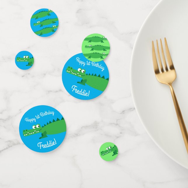 Confeti Gator Alligator Crocodile Kids Primer Fiesta de cu (Grupo)
