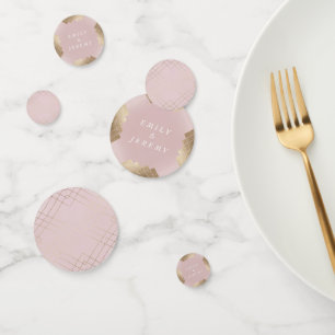 Confeti Gatsby de oro rosado geométrico Boda