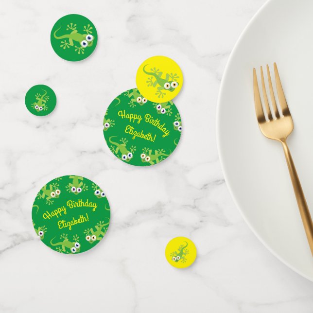 Confeti Gecko Lizards Birthday Party Cute Kids (Grupo)