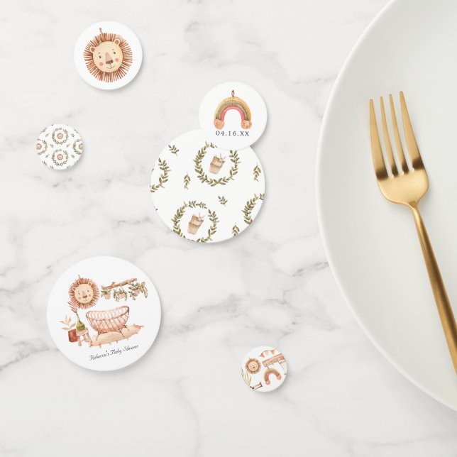 Confeti Género Neutral | Baby Shower Boho para Bebé (Grupo)