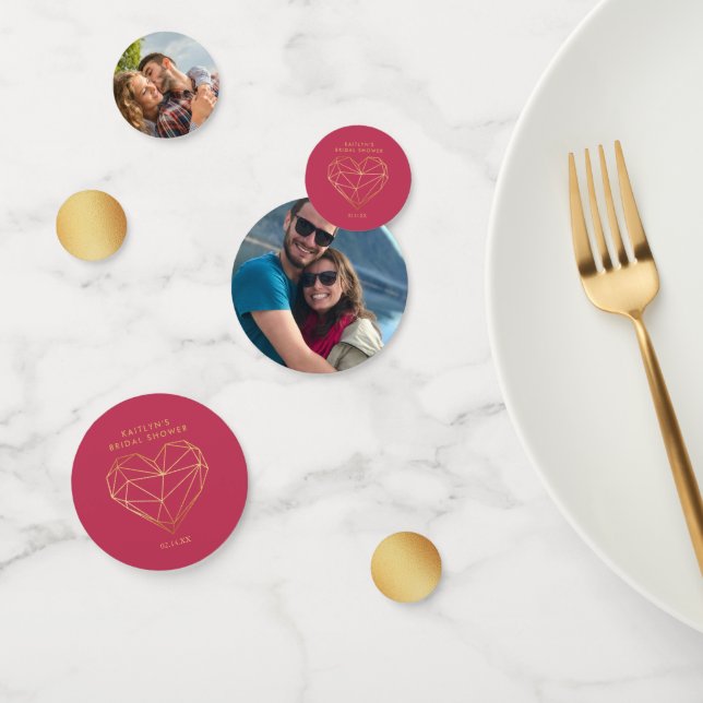 Confeti Geometric Heart Día de San Valentín Despedida de S (Grupo)